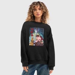 Женский свитшот oversize без начеса хлопок Адский рай 2 сезон - фото 2