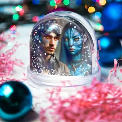 Игрушка Снежный шар Neytiri's granddaughter with Spider's son in a future Avatar - фото 2