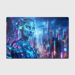 Головоломка Пазл магнитный 126 элементов Neon girl - cyberpunk