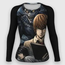 Женский рашгард 3D Ягами Лайт, Эл, Рюк - Тетрадь смерти