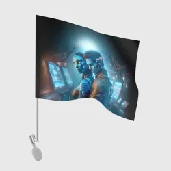 Флаг для автомобиля Neytiri's granddaughter in a future Avatar - cyberpunk