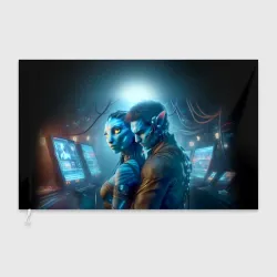 Флаг 3D Neytiri's granddaughter in a future Avatar - cyberpunk