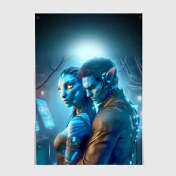 Постер Neytiri's granddaughter in a future Avatar - cyberpunk