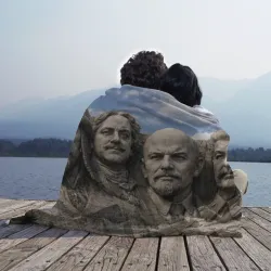 Плед 3D Наша гора рашмор - Иван Грозный, Петр I, Ленин, Сталин - фото 2