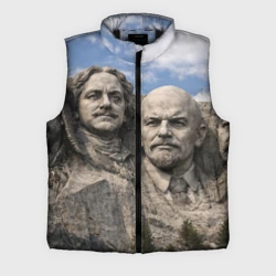 Мужской жилет утепленный 3D Наша гора рашмор - Иван Грозный, Петр I, Ленин, Сталин