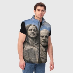 Мужской жилет утепленный 3D Наша гора рашмор - Иван Грозный, Петр I, Ленин, Сталин - фото 2