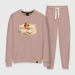 Женский костюм хлопок Мем - спокойная собачка в подушках