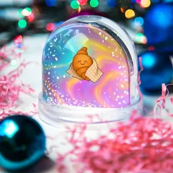 Игрушка Снежный шар Круасан спит под пледом - фото 2