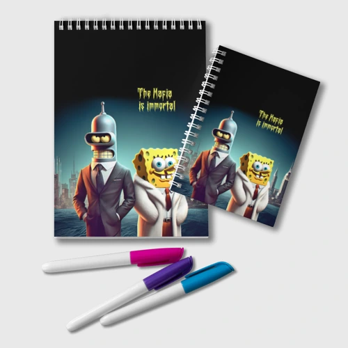 Блокнот Bender and Sponge Bob - the mafia is immortal