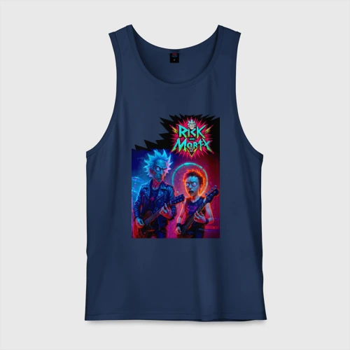 Мужская майка хлопок Rick and Morty - punk rock band
