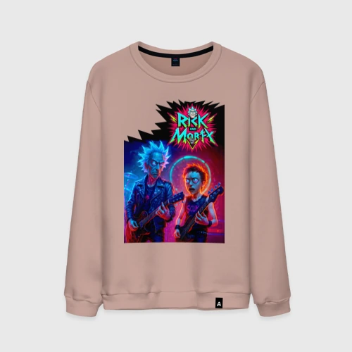 Мужской свитшот хлопок Rick and Morty - punk rock band