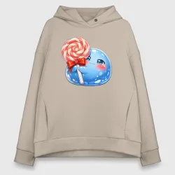 Женское худи Oversize хлопок Слайм с леденцом