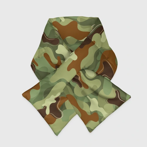 Шарф-пуховик 3D Текстура камуфляж green and brown