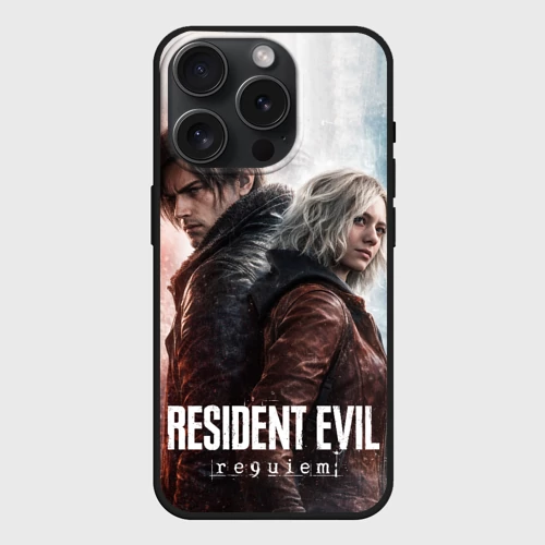 Чехол силиконовый для Apple iPhone 15 Pro матовый Leon and Grace Resident evil requiem