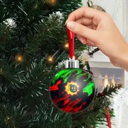 Ёлочный шар Serious Sam красно зеленый огонь - фото 2