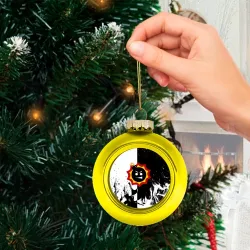 Ёлочный шар стеклянный/пластиковый Serious Sam белый дым - фото 2