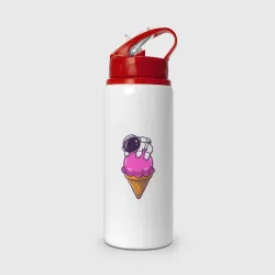 Бутылка для воды с трубочкой Ice cream spaceman