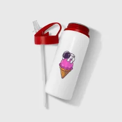 Бутылка для воды с трубочкой Ice cream spaceman - фото 2