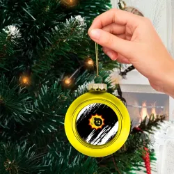 Ёлочный шар стеклянный/пластиковый Serious Sam краски полосы - фото 2