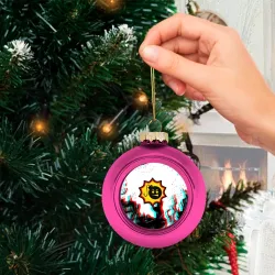 Ёлочный шар стеклянный/пластиковый Serious Sam glitch fire - фото 2