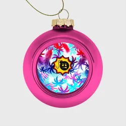 Ёлочный шар стеклянный/пластиковый Serious Sam неоновые тропики