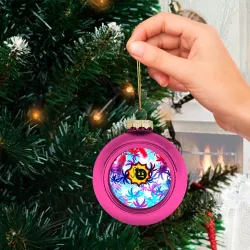 Ёлочный шар стеклянный/пластиковый Serious Sam неоновые тропики - фото 2