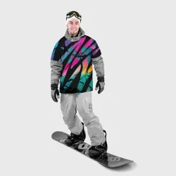 Накидка на куртку 3D Полосы неона