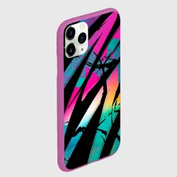 Чехол для iPhone 11 Pro матовый Полосы неона - фото 2