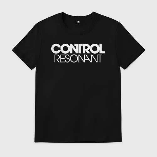 Мужская футболка хлопок с принтом Control resonant logo, вид спереди #2