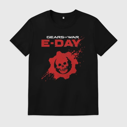 Мужская футболка хлопок Gears of war E-Day logo