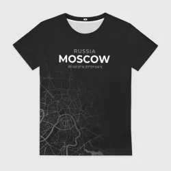Женская футболка 3D Map of Moscow