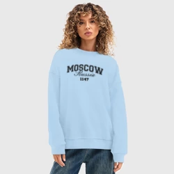 Женский свитшот oversize без начеса хлопок Город - Москва - фото 2