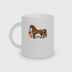 Кружка матовая стеклянная Традиционные русские узоры хохломские