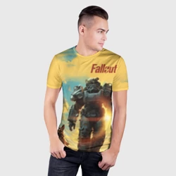 Мужская футболка 3D Slim Братство Стали T-60 - фото 2