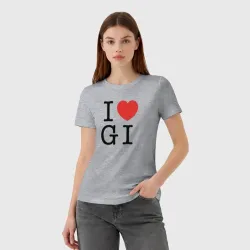 Женская футболка хлопок I love GI - фото 2