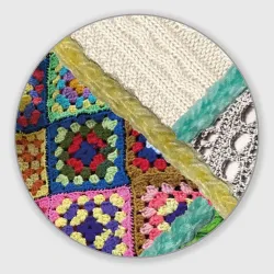 Круглый коврик для мышки Вязаные лоскутки