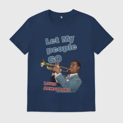 Мужская футболка хлопок Let my people go - Louis Armstrong 