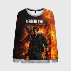 Мужской свитшот 3D Leon - Resident Evil requiem