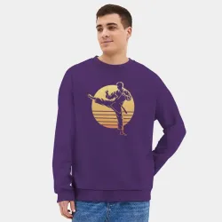 Мужской свитшот oversize без начеса хлопок Каратист в закате: искусство боя - фото 2