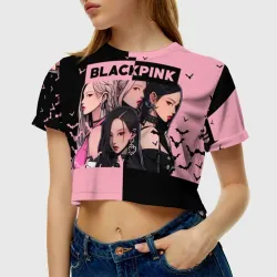 Женская футболка Crop-top 3D Blackpink K pop - фото 2
