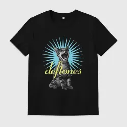 Мужская футболка хлопок Deftones cat