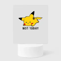 Светильник-ночник Пикачу not today чёрная надпись