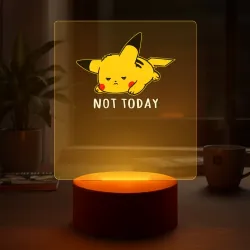 Светильник-ночник Пикачу покемоны not today надпись - фото 2