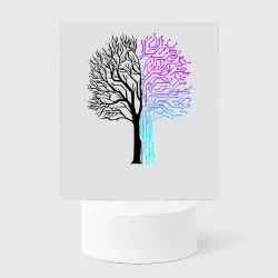 Светильник-ночник Digital tree киберпанк неоновый чёрный