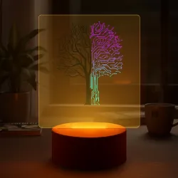 Светильник-ночник Digital tree киберпанк неоновый чёрный - фото 2