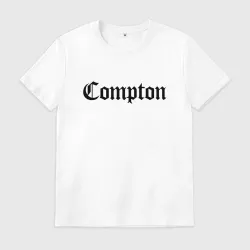 Мужская футболка хлопок Compton Калифорния рэп чёрная надпись