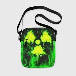 Сумка через плечо 3D Зелёная радиация кислотное пламя acid fire