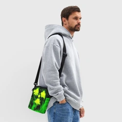 Сумка через плечо 3D Зелёная радиация кислотное пламя acid fire - фото 2