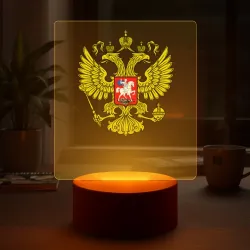 Светильник-ночник Герб России и трёхцветный флаг РФ на спине - фото 2