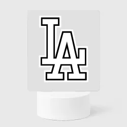 Светильник-ночник LA Los Angeles логотип бело чёрный цвет